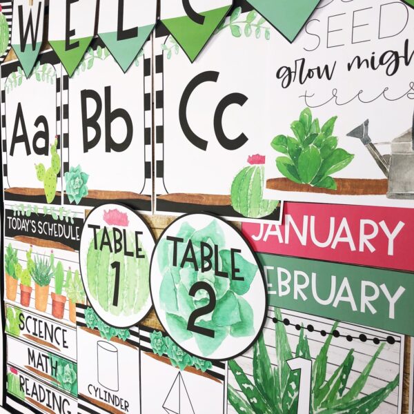 Watercolor Succulent and Cactus Classroom Decor Bundle Watercolor Succulent and Cactus Classroom Decor Bundle