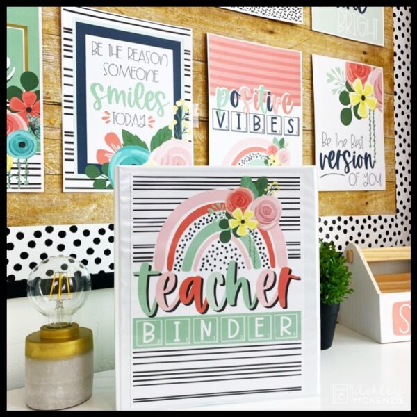 Boho Rainbow Flowers Classroom Decor Bundle Boho Rainbow Flowers Classroom Decor Bundle