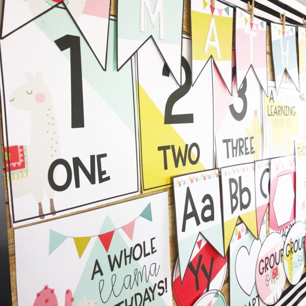 Llama and Cactus Classroom Decor Bundle Llama and Cactus Classroom Decor Bundle