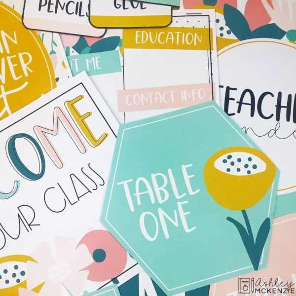 Vintage Floral Blooms Classroom Decor Bundle Vintage Floral Blooms Classroom Decor Bundle