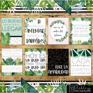 Spanish Modern Tropical Classroom Decor Bundle