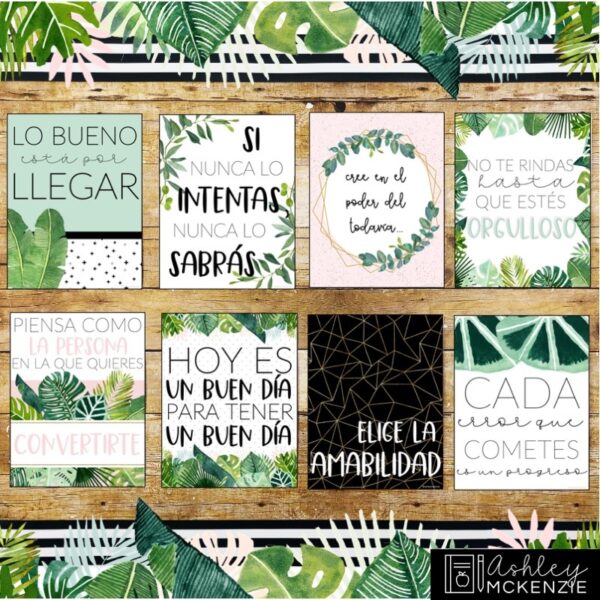 Spanish Modern Tropical Classroom Decor Bundle Spanish Modern Tropical Classroom Decor Bundle