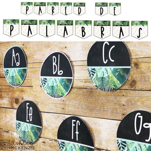 Spanish Modern Tropical Classroom Decor Bundle Spanish Modern Tropical Classroom Decor Bundle