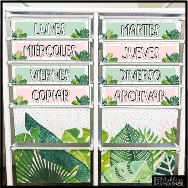 Spanish Modern Tropical Classroom Decor Bundle Spanish Modern Tropical Classroom Decor Bundle