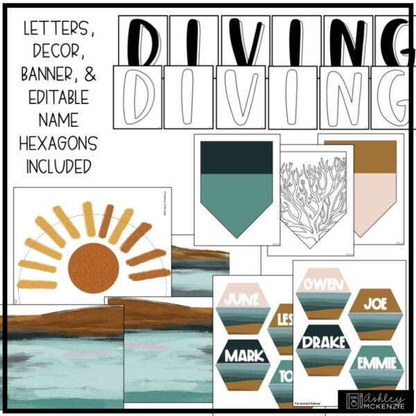 Coastal Back to School Bulletin Board or Classroom Door Decor Coastal Back to School Bulletin Board or Classroom Door Decor
