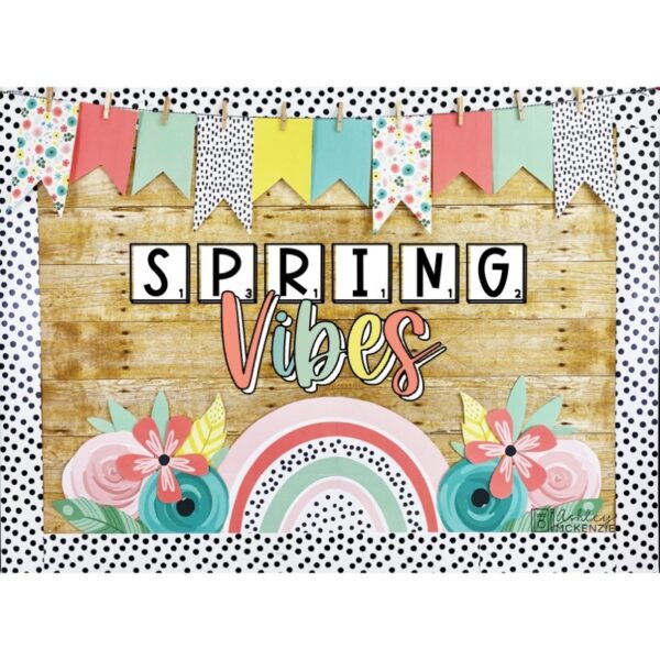 Boho Rainbow Spring Bulletin Board or Door Decor Boho Rainbow Spring Bulletin Board or Door Decor
