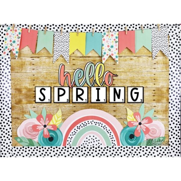 Boho Rainbow Spring Bulletin Board or Door Decor Boho Rainbow Spring Bulletin Board or Door Decor