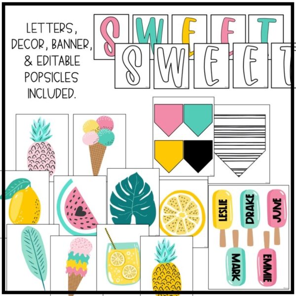 Sweet Summer Bulletin Board or Door Decor Sweet Summer Bulletin Board or Door Decor