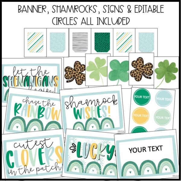 St. Patrick's Day Clovers Bulletin Board or Door Decor St. Patrick's Day Clovers Bulletin Board or Door Decor
