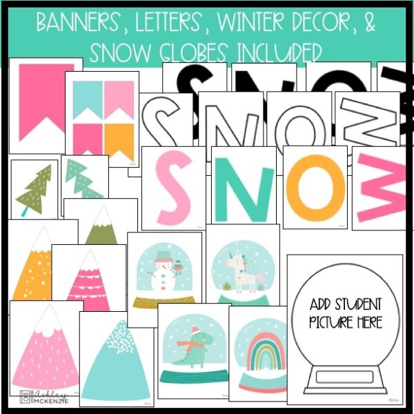 Winter Snow Globe Bulletin Board or Door Decor Winter Snow Globe Bulletin Board or Door Decor