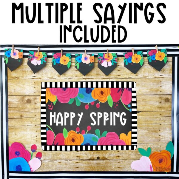 Spring Flowers Chalkboard Theme Bulletin Board Kit Spring Flowers Chalkboard Theme Bulletin Board Kit