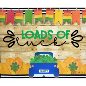 St. Patrick's Day Blue Truck Theme Bulletin Board or Door Decor