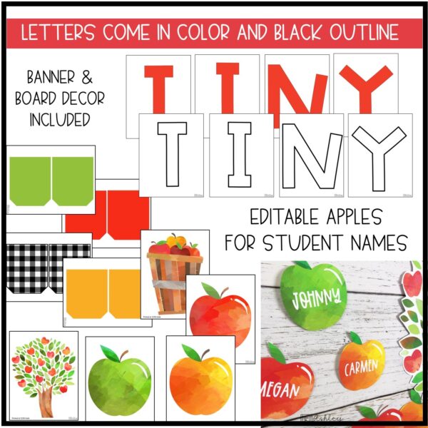 Apple Back To School Bulletin Board or Door Decor Apple Back To School Bulletin Board or Door Decor