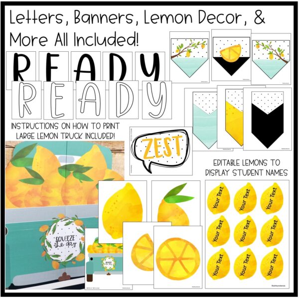 Lemon Back to School Bulletin Board or Door Decor Lemon Back to School Bulletin Board or Door Decor