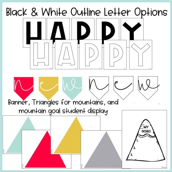 New Year's Mountains Theme Bulletin Board or Door Decor New Year's Mountains Theme Bulletin Board or Door Decor