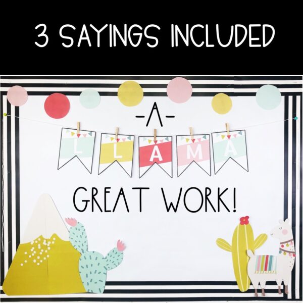 Llama and Cactus Bulletin Board and Door Decor Llama and Cactus Bulletin Board and Door Decor