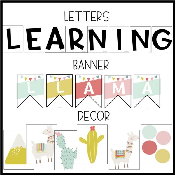 Llama and Cactus Bulletin Board and Door Decor Llama and Cactus Bulletin Board and Door Decor