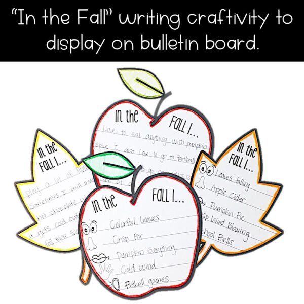 Fall Bulletin Board Kit with 5 Senses Writing Activity Fall Bulletin Board Kit with 5 Senses Writing Activity