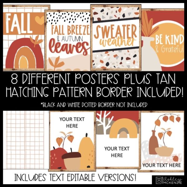 Boho Fall Classroom Posters - Editable! Boho Fall Classroom Posters - Editable!