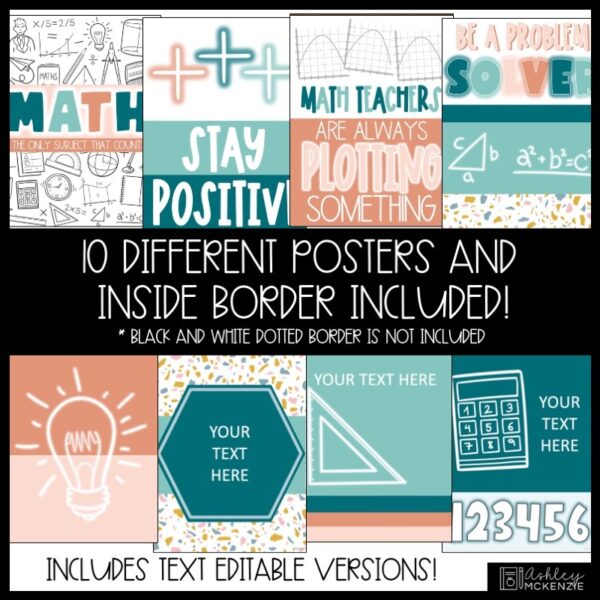 Math Classroom Posters - Editable! Math Classroom Posters - Editable!