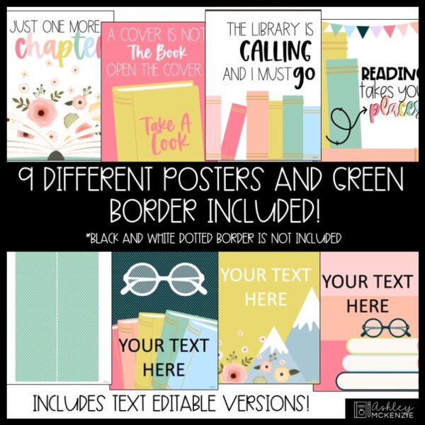 Reading or Library Classroom Posters - Editable! Reading or Library Classroom Posters - Editable!