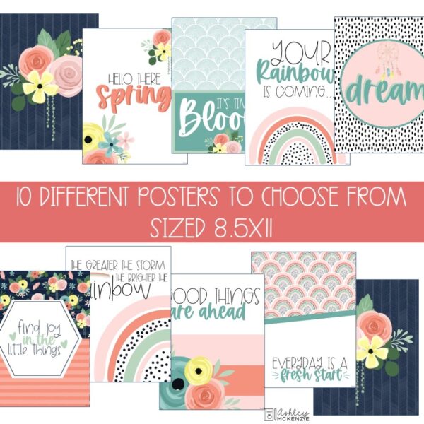 Boho Rainbow Spring Classroom Posters Boho Rainbow Spring Classroom Posters