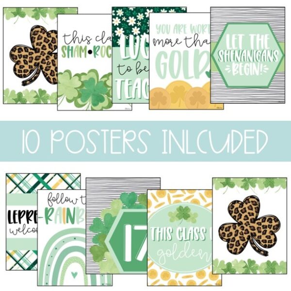 St. Patrick's Day Clovers Classroom Posters St. Patrick's Day Clovers Classroom Posters