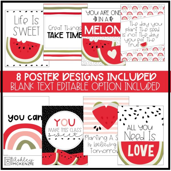Watermelon Classroom Posters - Editable! Watermelon Classroom Posters - Editable!