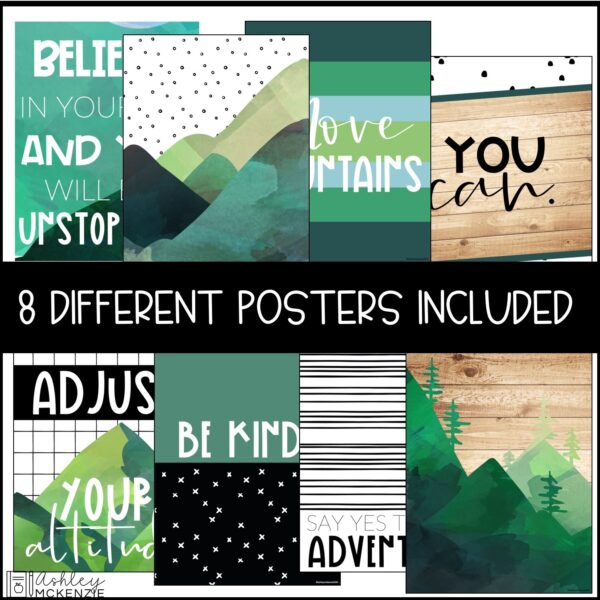 Scandi Mountains Classroom Posters - Editable! Scandi Mountains Classroom Posters - Editable!