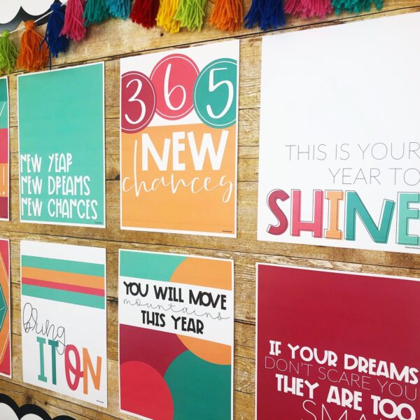 New Year's Classroom Posters - 5 Minute Bulletin Board! New Year's Classroom Posters - 5 Minute Bulletin Board!