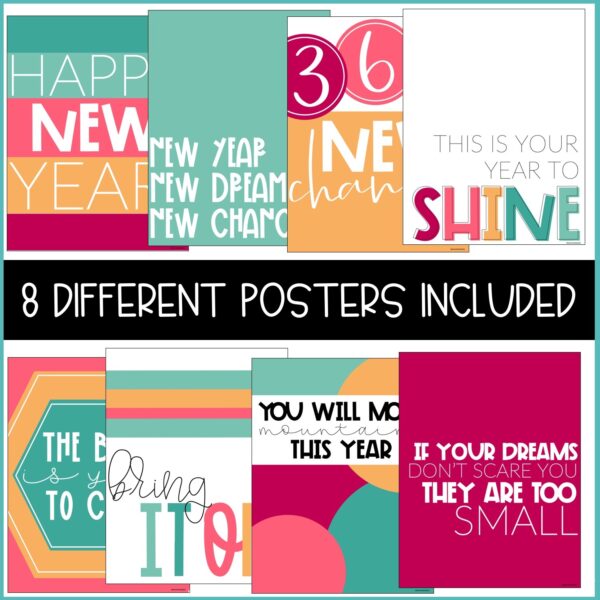 New Year's Classroom Posters - 5 Minute Bulletin Board! New Year's Classroom Posters - 5 Minute Bulletin Board!
