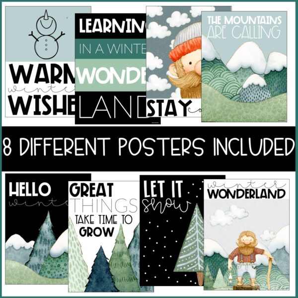 Winter Wonderland Classroom Posters - 5 Minute Bulletin Board! Winter Wonderland Classroom Posters - 5 Minute Bulletin Board!