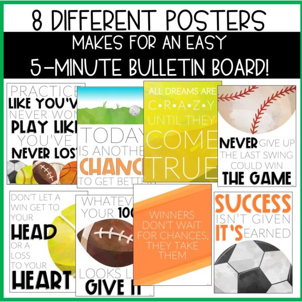 Sports Classroom Posters - 5 Minute Bulletin Board! Sports Classroom Posters - 5 Minute Bulletin Board!