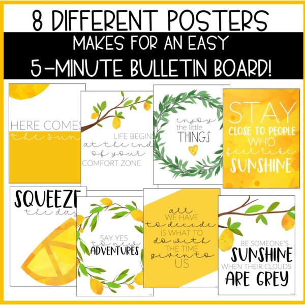 Summer Lemons Classroom Posters - 5 Minute Bulletin Board! Summer Lemons Classroom Posters - 5 Minute Bulletin Board!