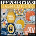 Thanksgiving Plaid Classroom Posters - Editable!