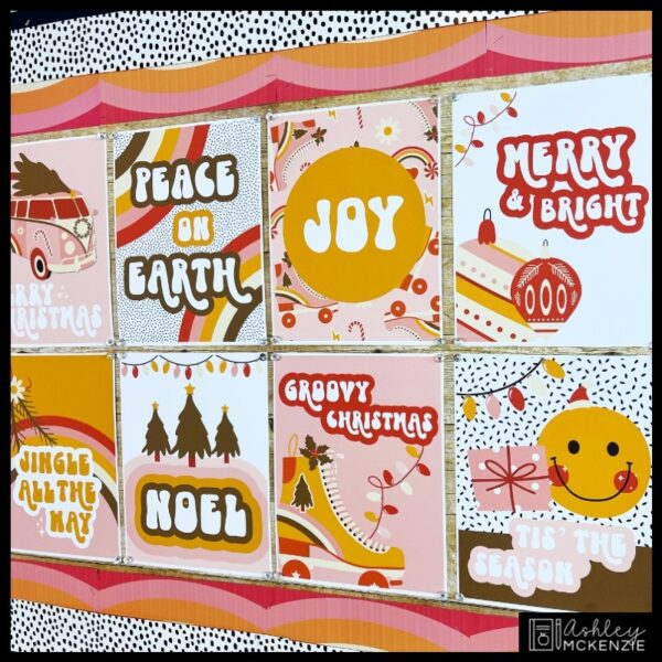 Christmas Retro Theme Classroom Posters - Editable! Christmas Retro Theme Classroom Posters - Editable!