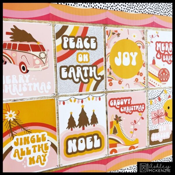 Christmas Retro Theme Classroom Posters - Editable! Christmas Retro Theme Classroom Posters - Editable!