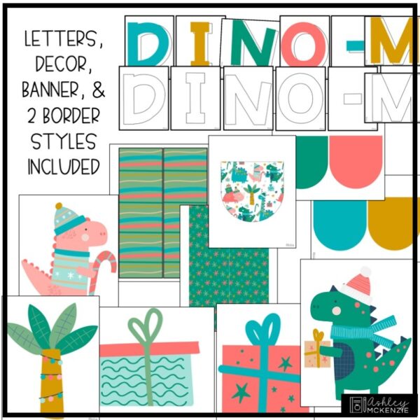Christmas Dinosaur Theme Bulletin Board Kit Christmas Dinosaur Theme Bulletin Board Kit