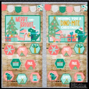 Christmas Dinosaur Theme Classroom Door Decor Kit Christmas Dinosaur Theme Classroom Door Decor Kit