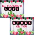 Valentine's Day Bulletin Board or Door Decor - Cactus Theme