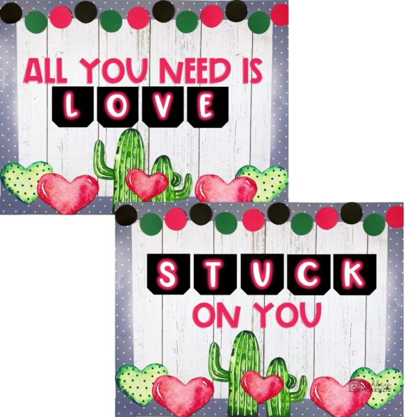 Valentine's Day Bulletin Board or Door Decor - Cactus Theme Valentine's Day Bulletin Board or Door Decor - Cactus Theme