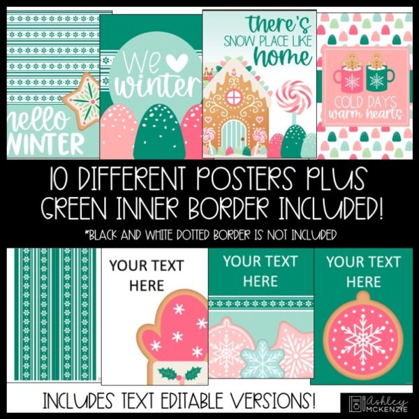 Winter Cookies Classroom Posters - Text Editable! Winter Cookies Classroom Posters - Text Editable!