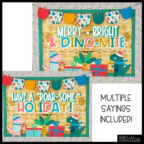 Christmas Dinosaur Theme Classroom Decor Bundle Christmas Dinosaur Theme Classroom Decor Bundle