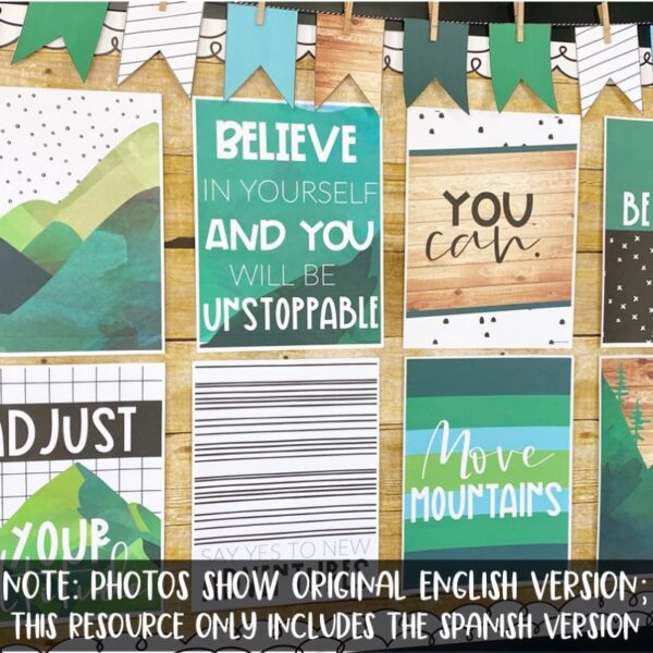 Spanish Scandi Mountains Classroom Decor Bundle Spanish Scandi Mountains Classroom Decor Bundle