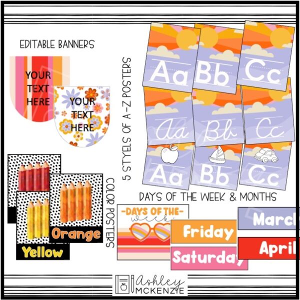 Retro Vibes Classroom Decor Bundle Retro Vibes Classroom Decor Bundle