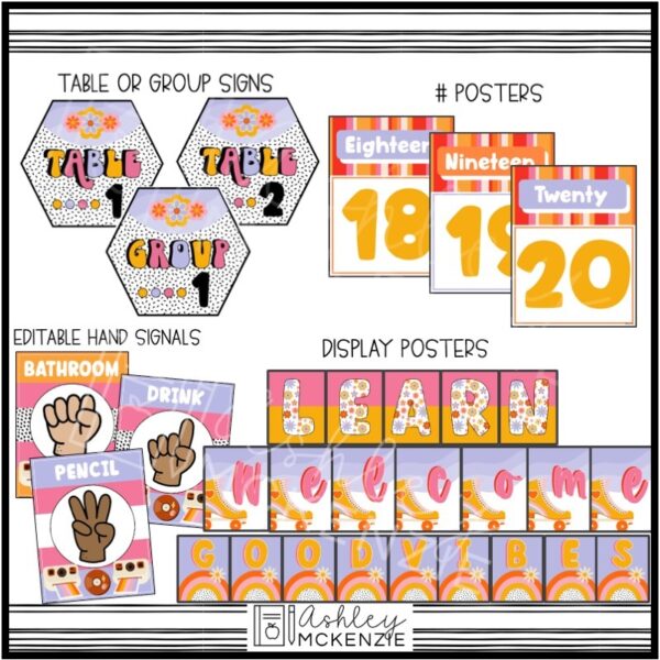 Retro Vibes Classroom Decor Bundle Retro Vibes Classroom Decor Bundle