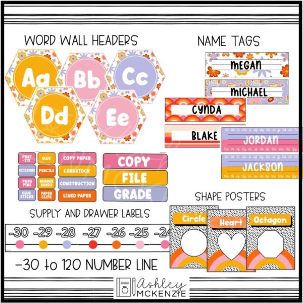 Retro Vibes Classroom Decor Bundle Retro Vibes Classroom Decor Bundle