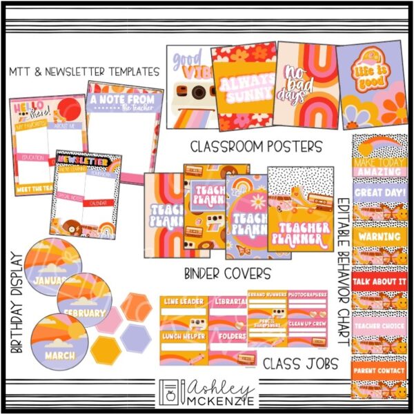 Retro Vibes Classroom Decor Bundle Retro Vibes Classroom Decor Bundle
