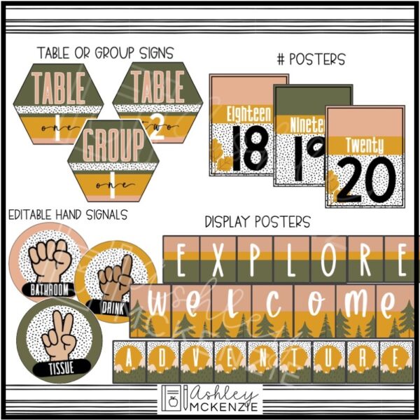 Camping Adventure Classroom Decor Bundle Camping Adventure Classroom Decor Bundle