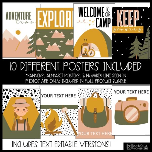 Camping Adventure Classroom Decor | Classroom Posters - Editable! Camping Adventure Classroom Decor | Classroom Posters - Editable!